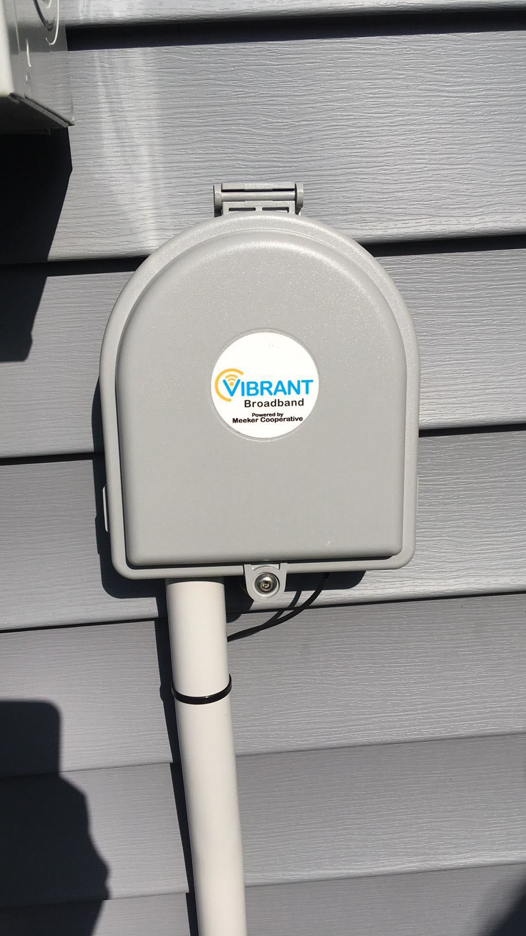 Box mounted outside wall