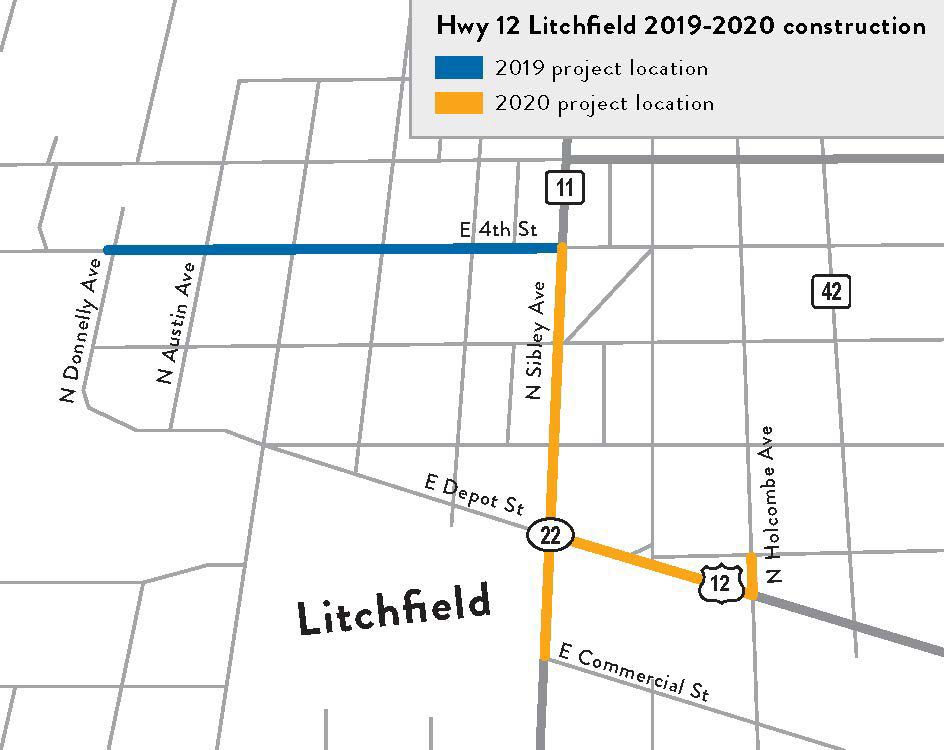 Highway 12 reconstruction project map
