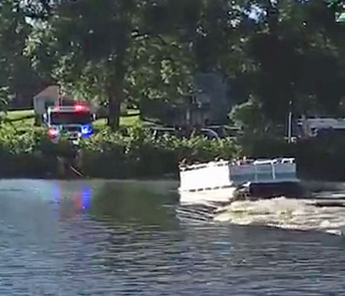 Anchored pontoon