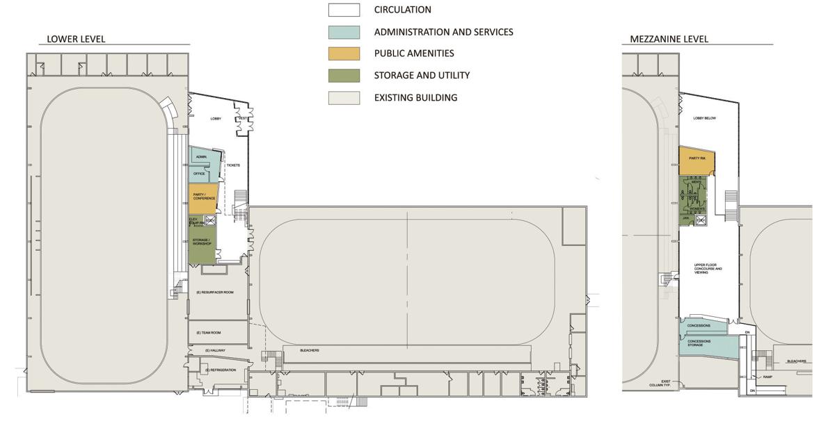 Burich Arena expansion floor plan
