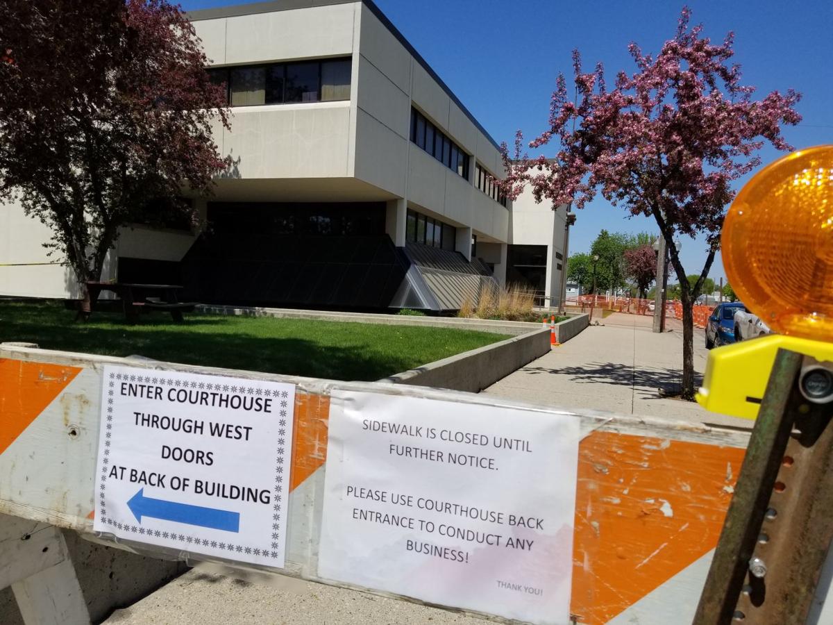 Meeker County Courthouse - entrance closed