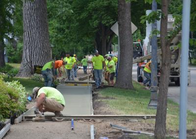 New sidewalks along Main Street