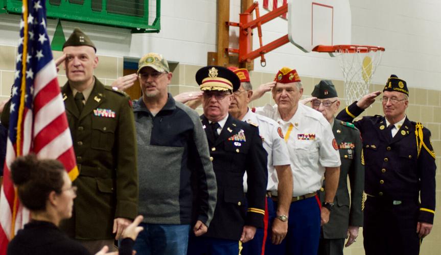 Saluting the flag