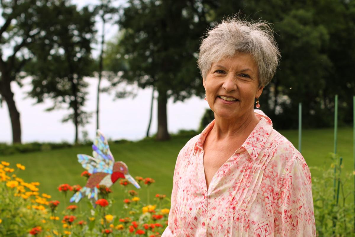 Joan Floren in her garden