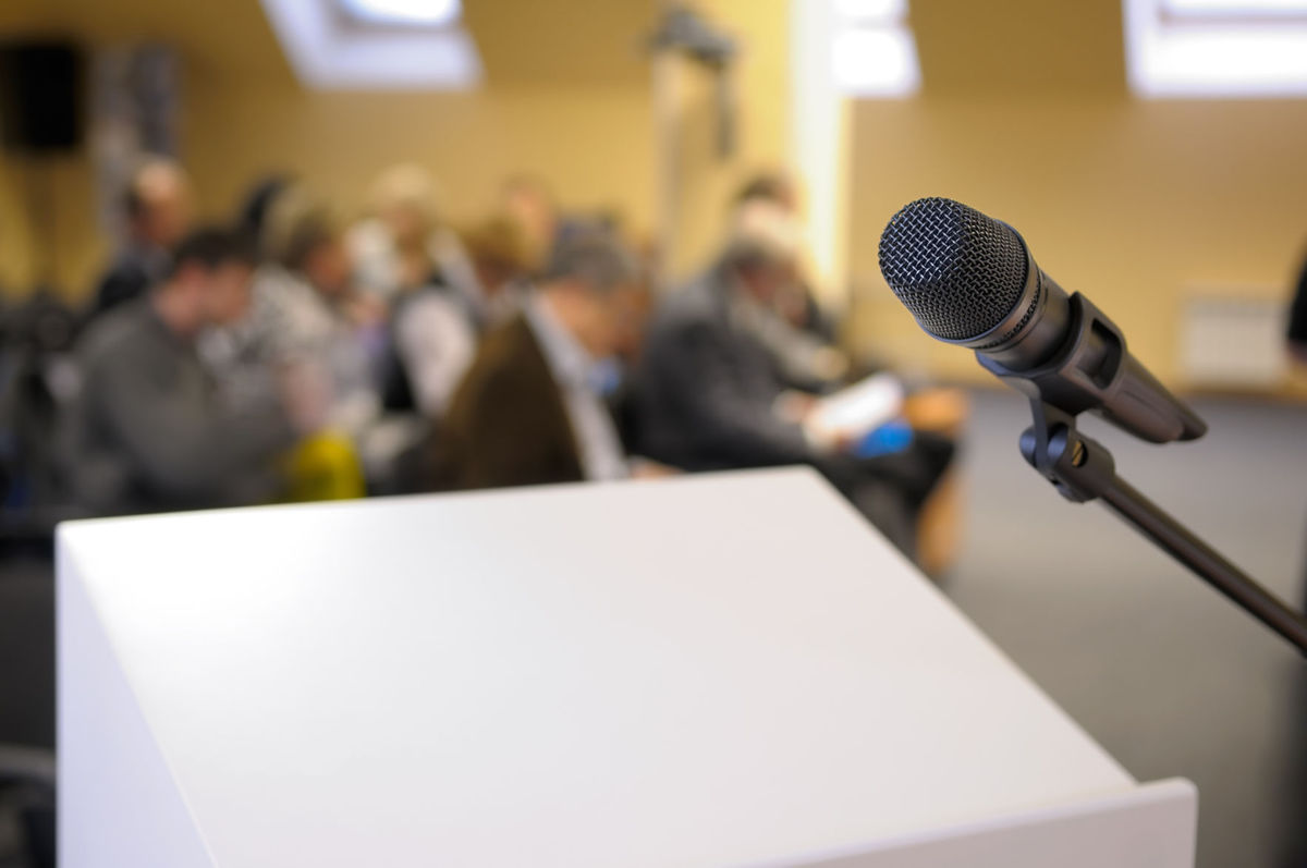 Microphone and podium