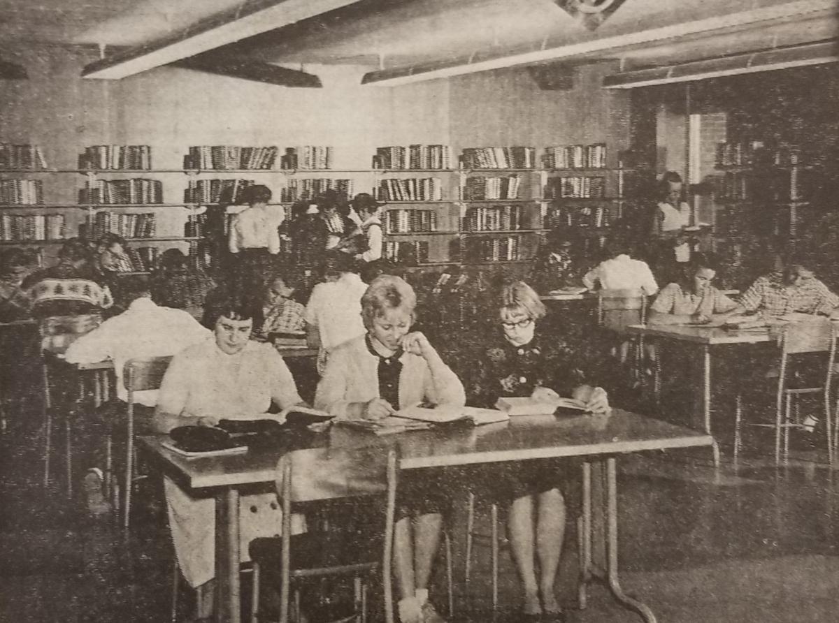 Library at new 1961 high school