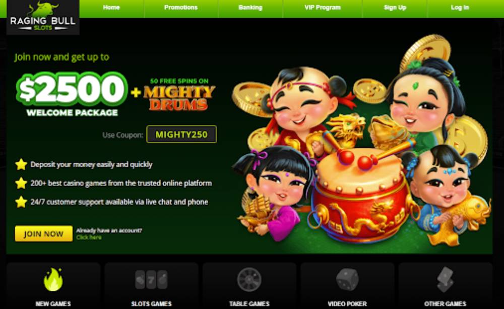 Raging Bull – trusted name in Florida Online Casinos with 700+ slot games